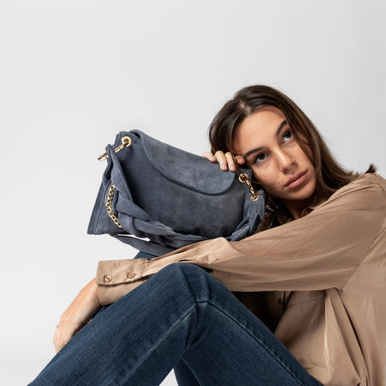 Lorenzo Mari Borsa Little Darcy Camoscio denim Negozio