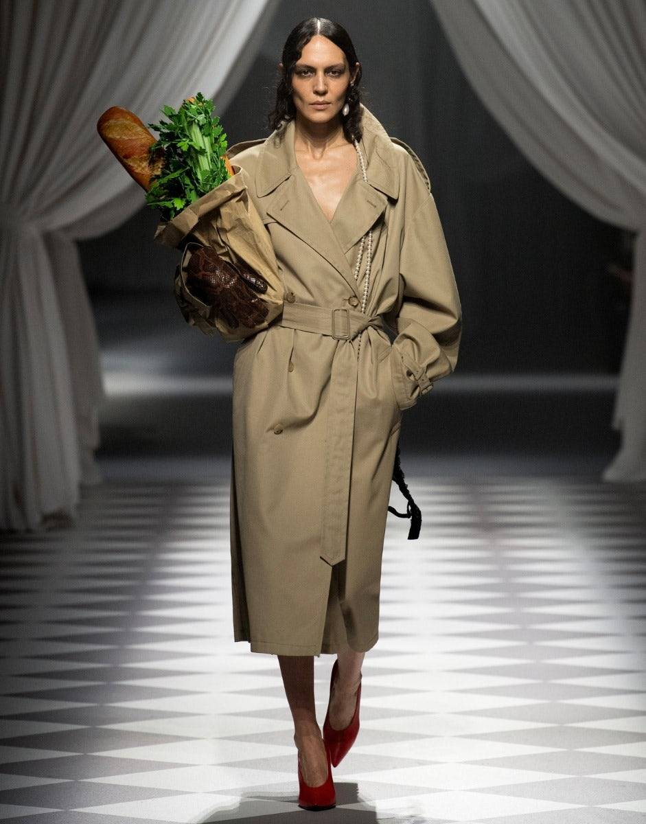 ﻿Love Moschino Trench in gabardina di cotone e nylon Vendita Economica