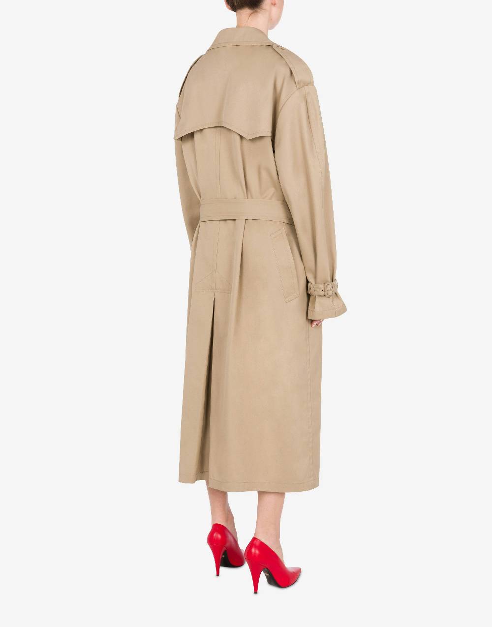 ﻿Love Moschino Trench in gabardina di cotone e nylon Vendita Economica
