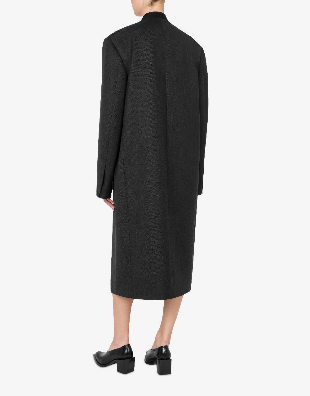 Love Moschino Cappotto in tela di lana tinto in filo Italy