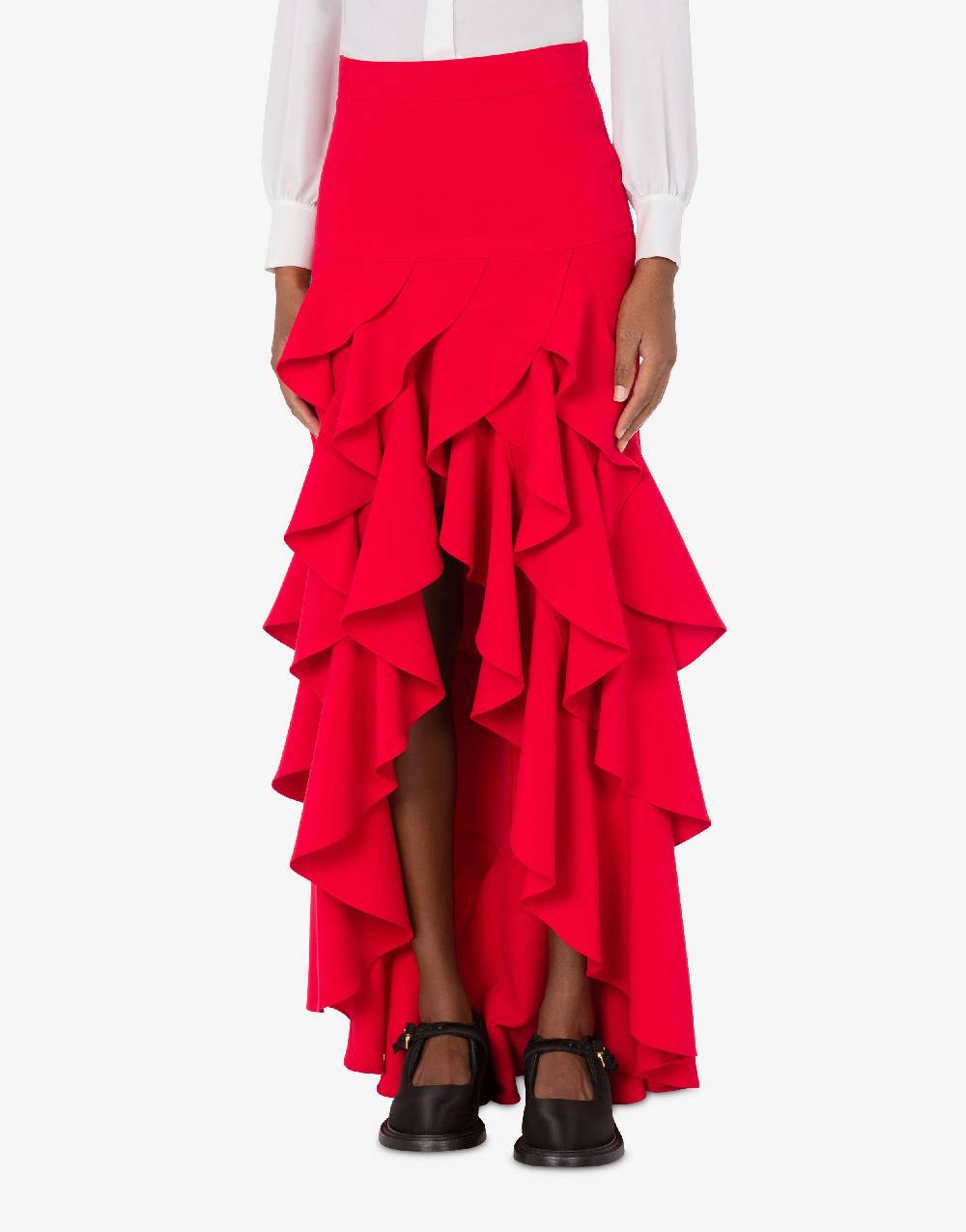 Love Moschino Gonna in crêpe con ruches Qualità
