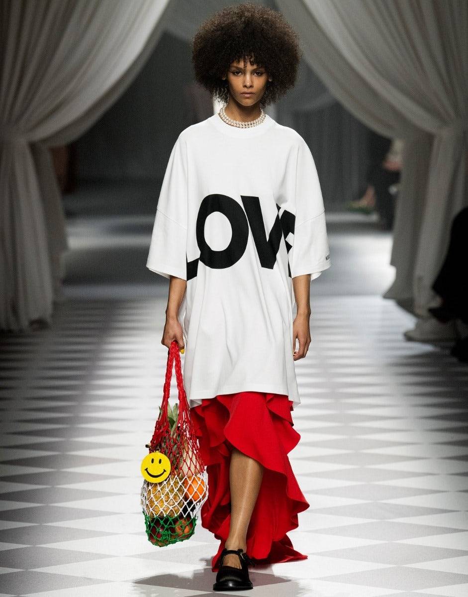 Love Moschino Gonna in crêpe con ruches Qualità
