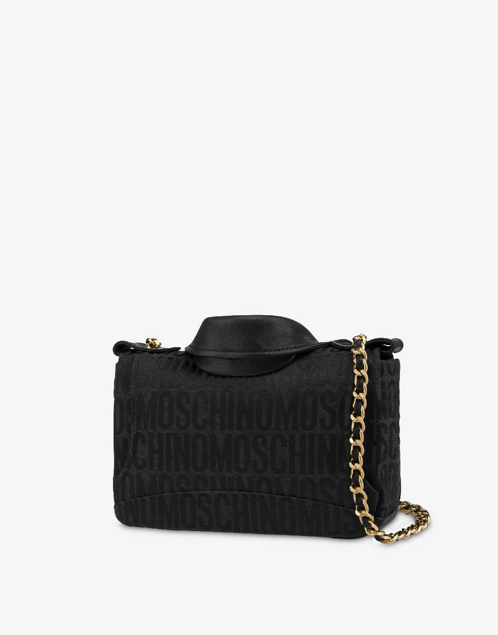 Love Moschino Moschino Biker bag in nylon Allover Logo Vendita Economica