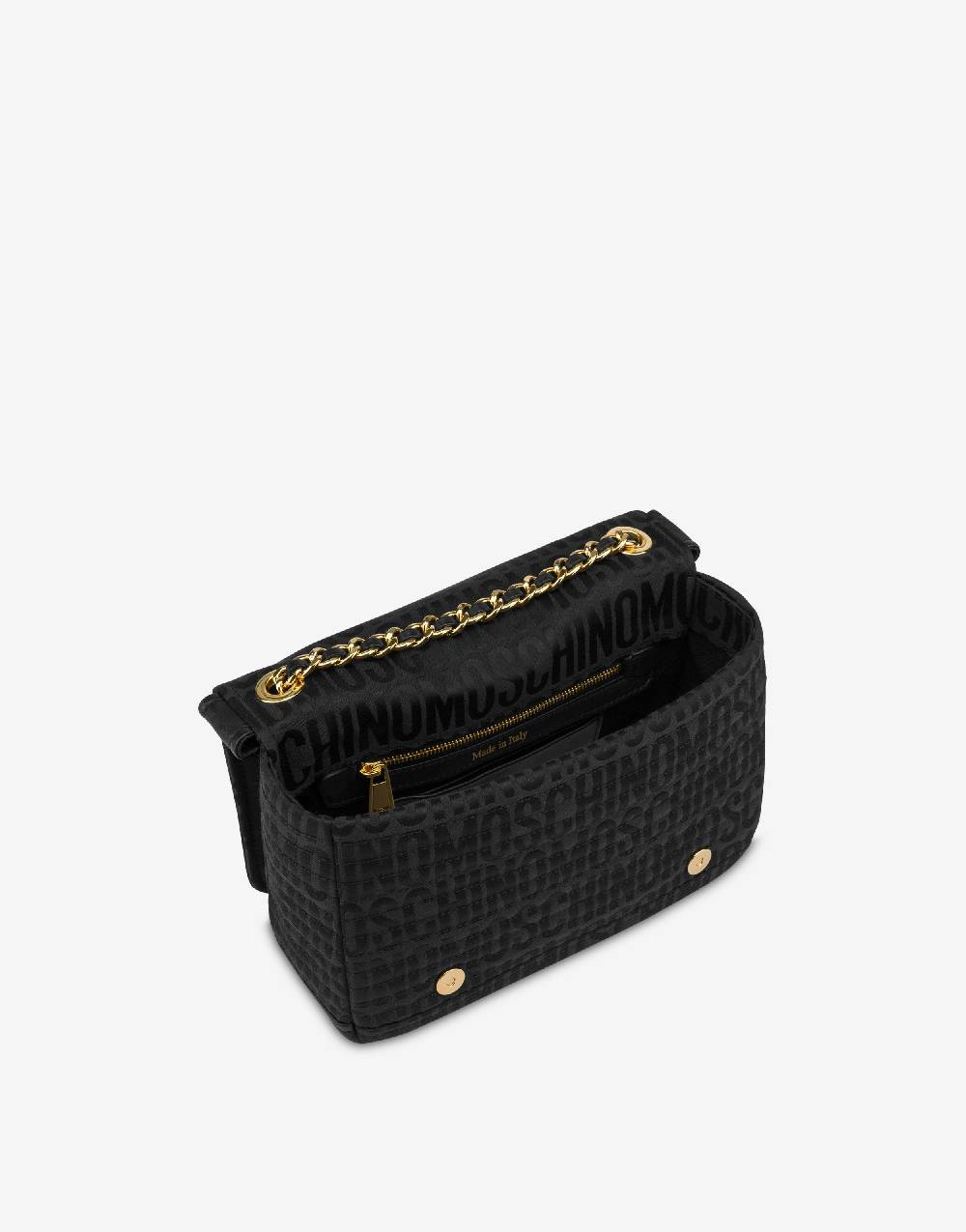 Love Moschino Moschino Biker bag in nylon Allover Logo Vendita Economica