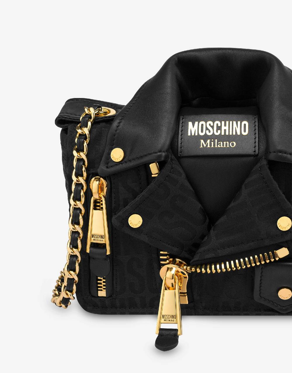 Love Moschino Moschino Biker bag in nylon Allover Logo Vendita Economica