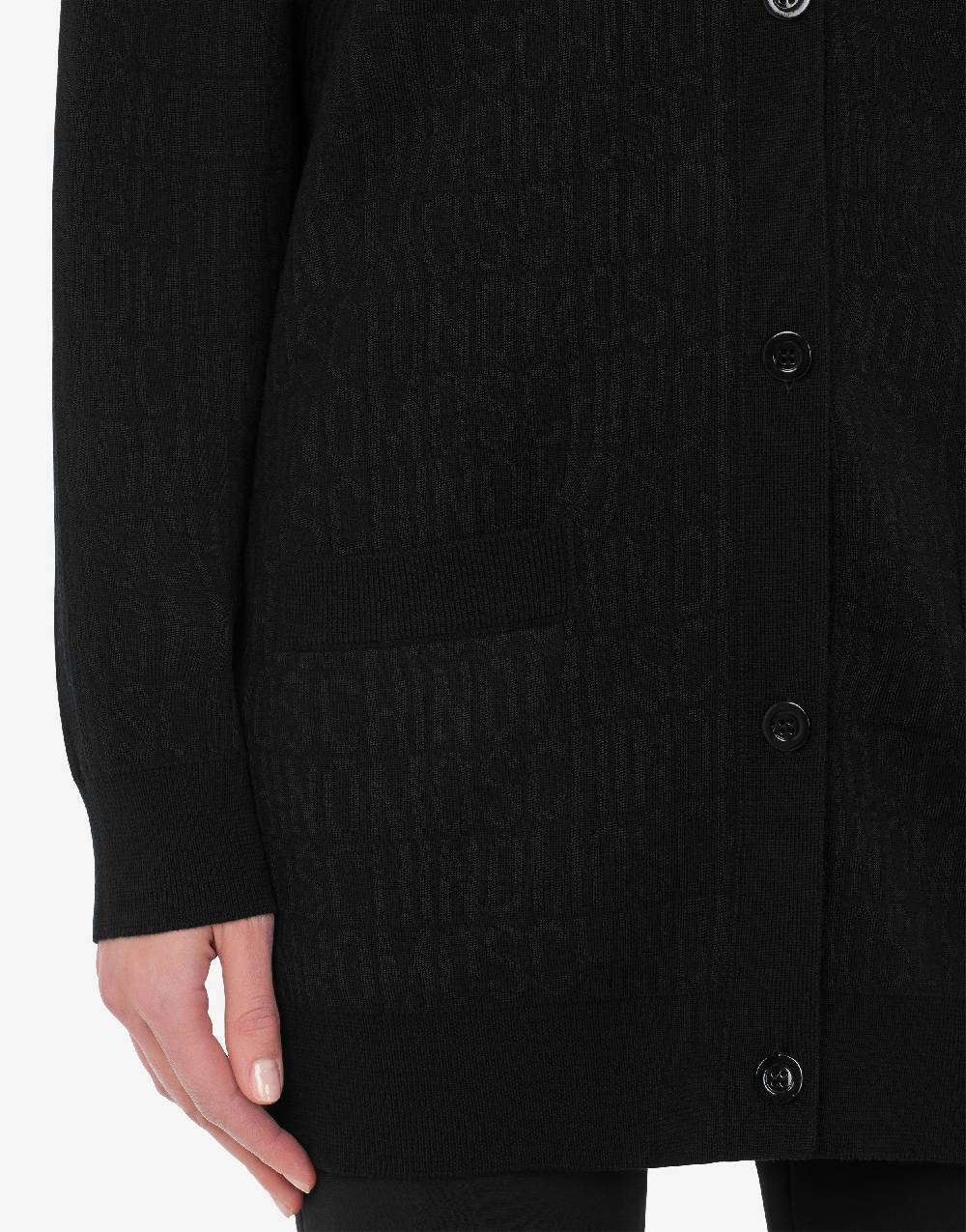 Love Moschino Cardigan in lana Allover Logo I Più Venduti