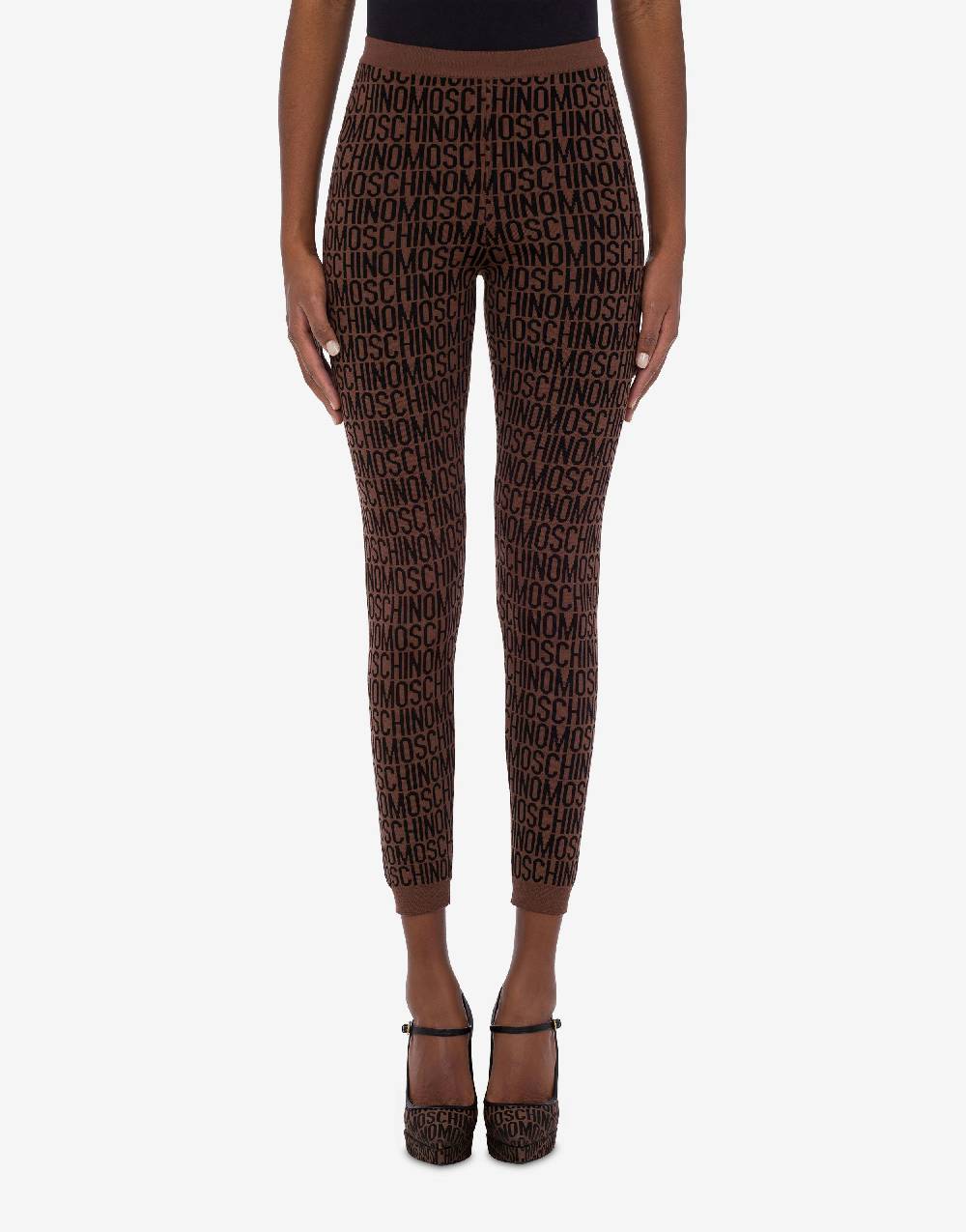 Love Moschino Leggings in lana Allover Logo Nuova