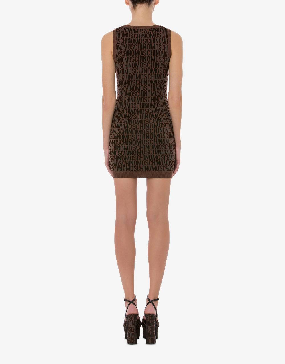 Love Moschino Abito in lana Allover Logo Nuovo