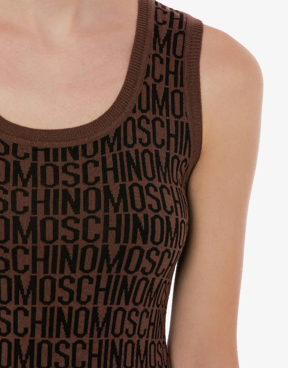 Love Moschino Abito in lana Allover Logo Nuovo