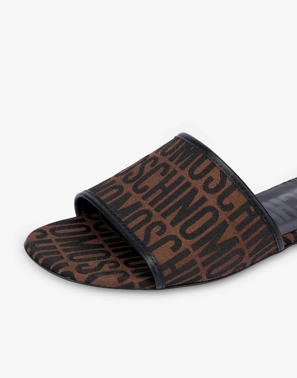 Love Moschino Sandali flat in nylon Allover Logo Promozione