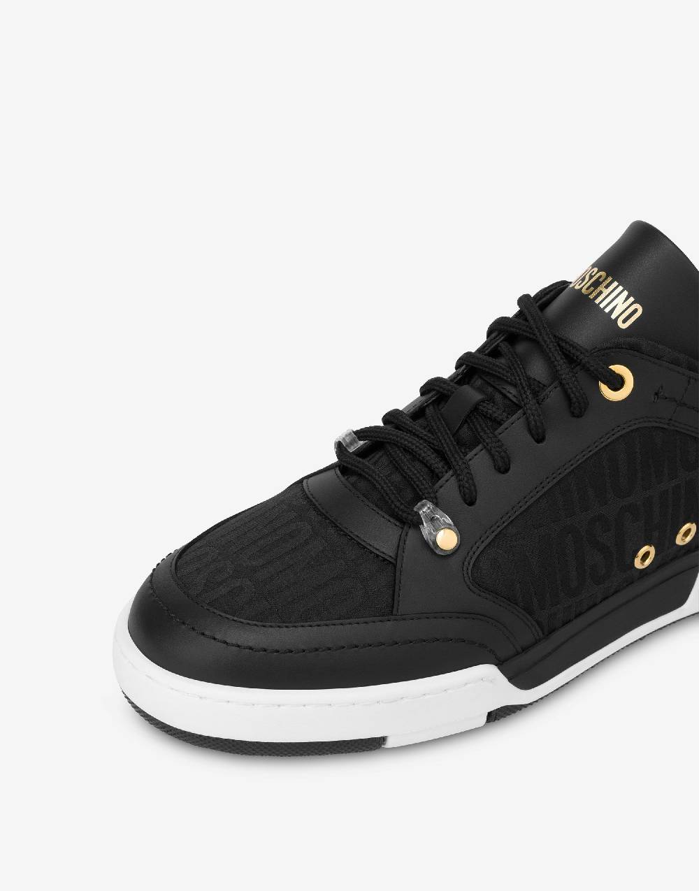 Love Moschino Sneakers in nylon Allover Logo Vendita Calda