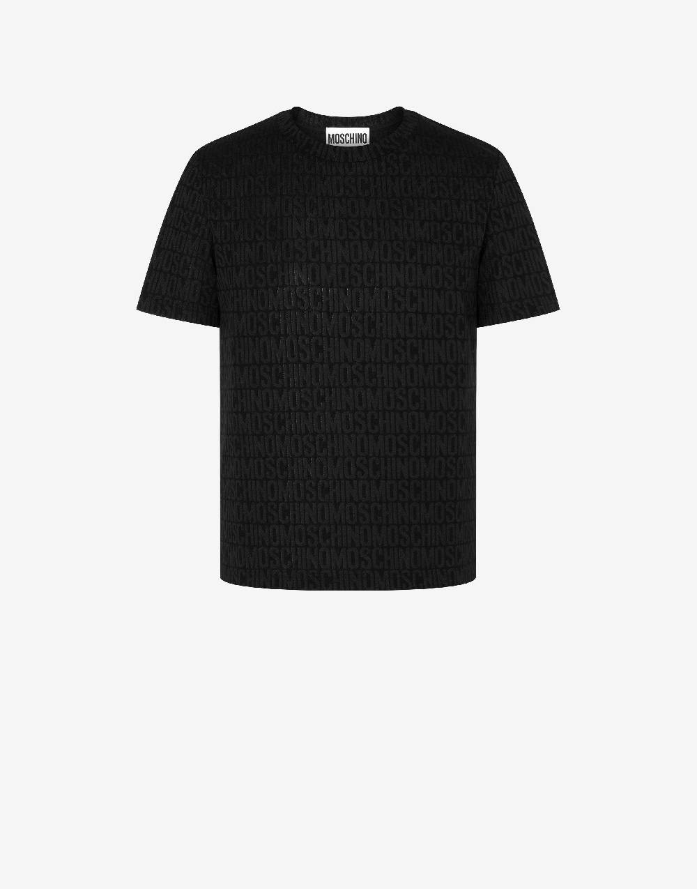Love Moschino T-shirt in jersey jacquard Allover Logo Vendite Flash