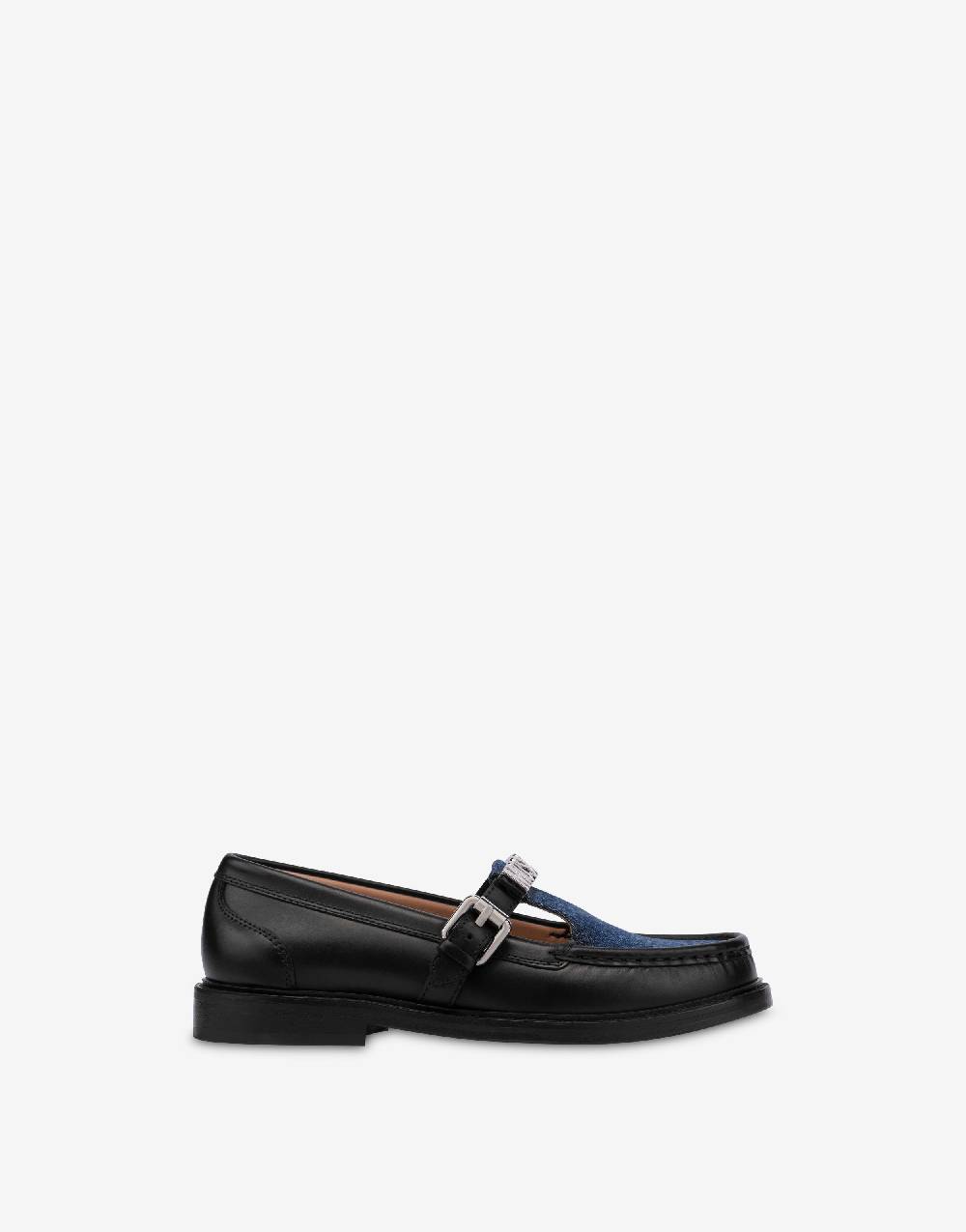 Love Moschino Mocassini in vitello e denim College Promozione Limitata