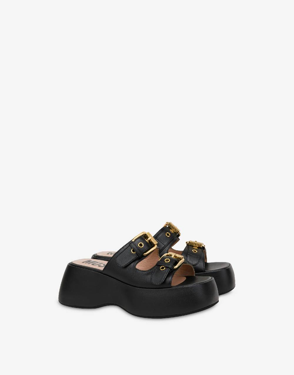 Love Moschino Sandali platform in vitello Moschino Buckles Fino Al -60%