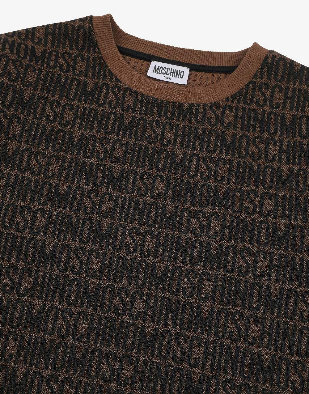 Love Moschino Felpa in cotone Allover Logo Novità