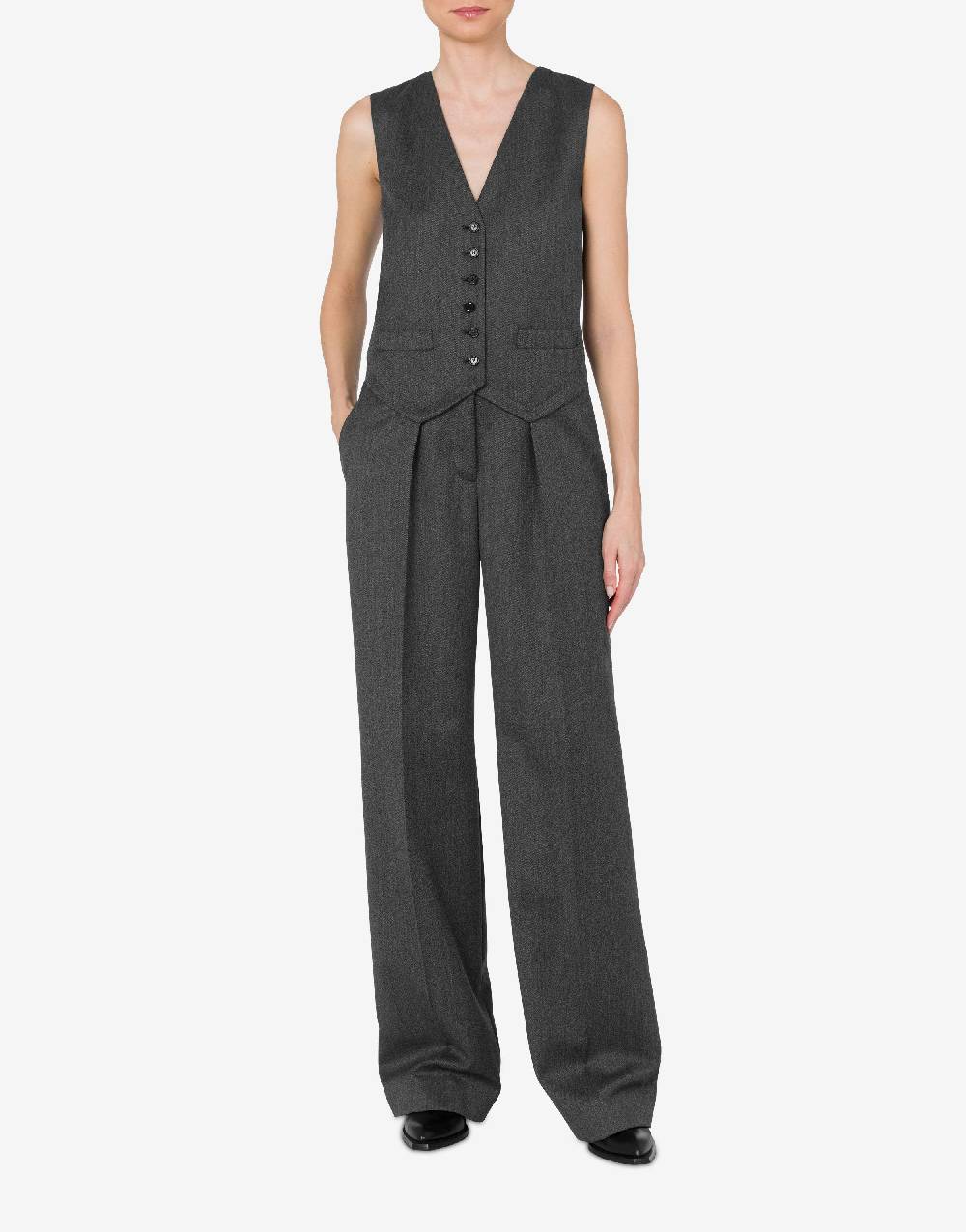 Love Moschino Tuta in grain poudre di lana Italia