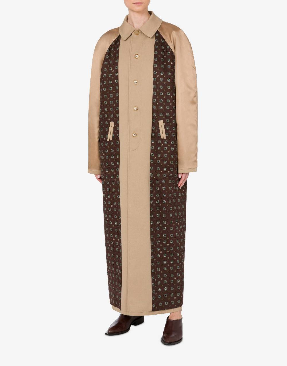 Love Moschino Trench reversibile in gabardina e raso Presa