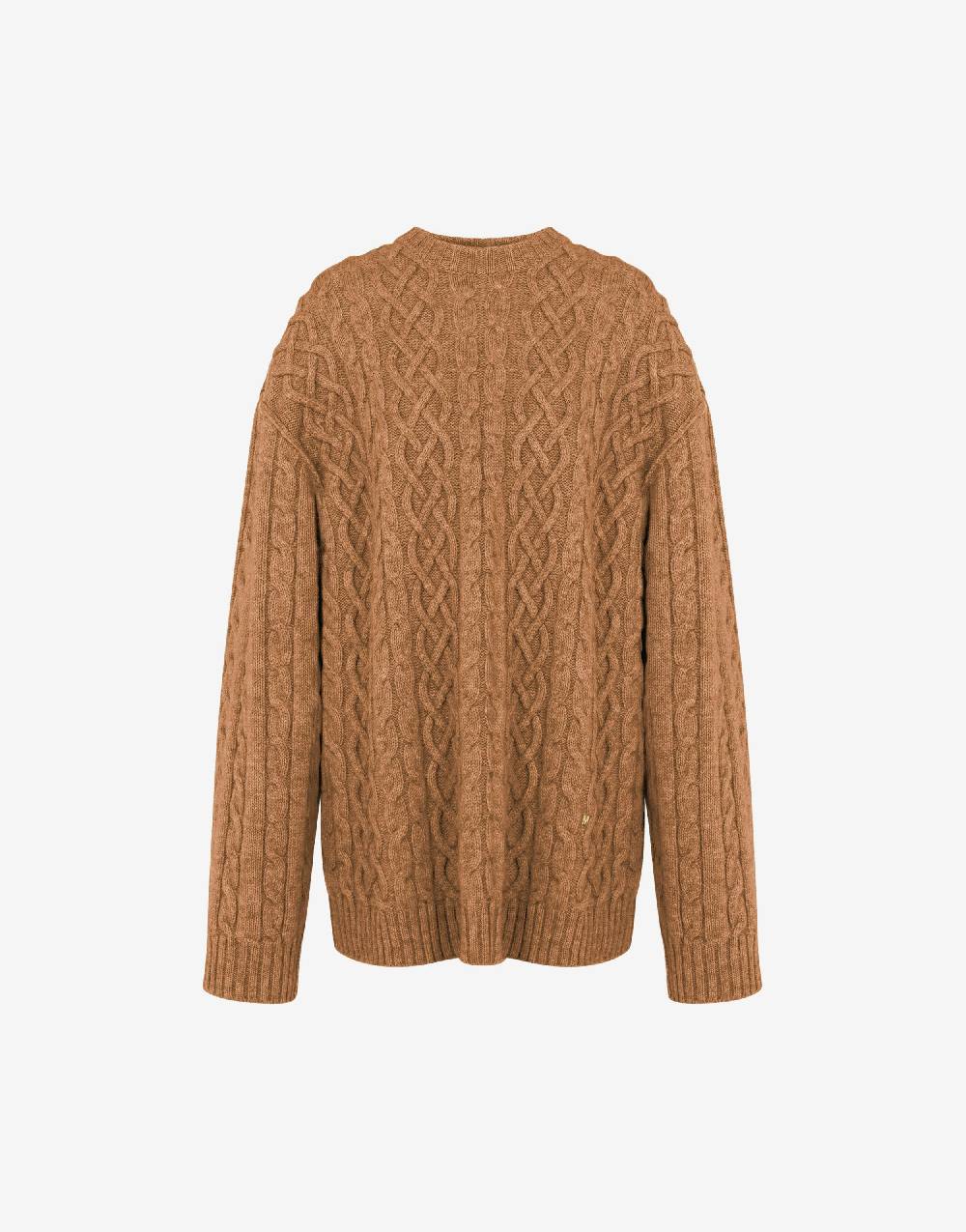 Love Moschino Pullover oversize in shetland Golden M Offerta