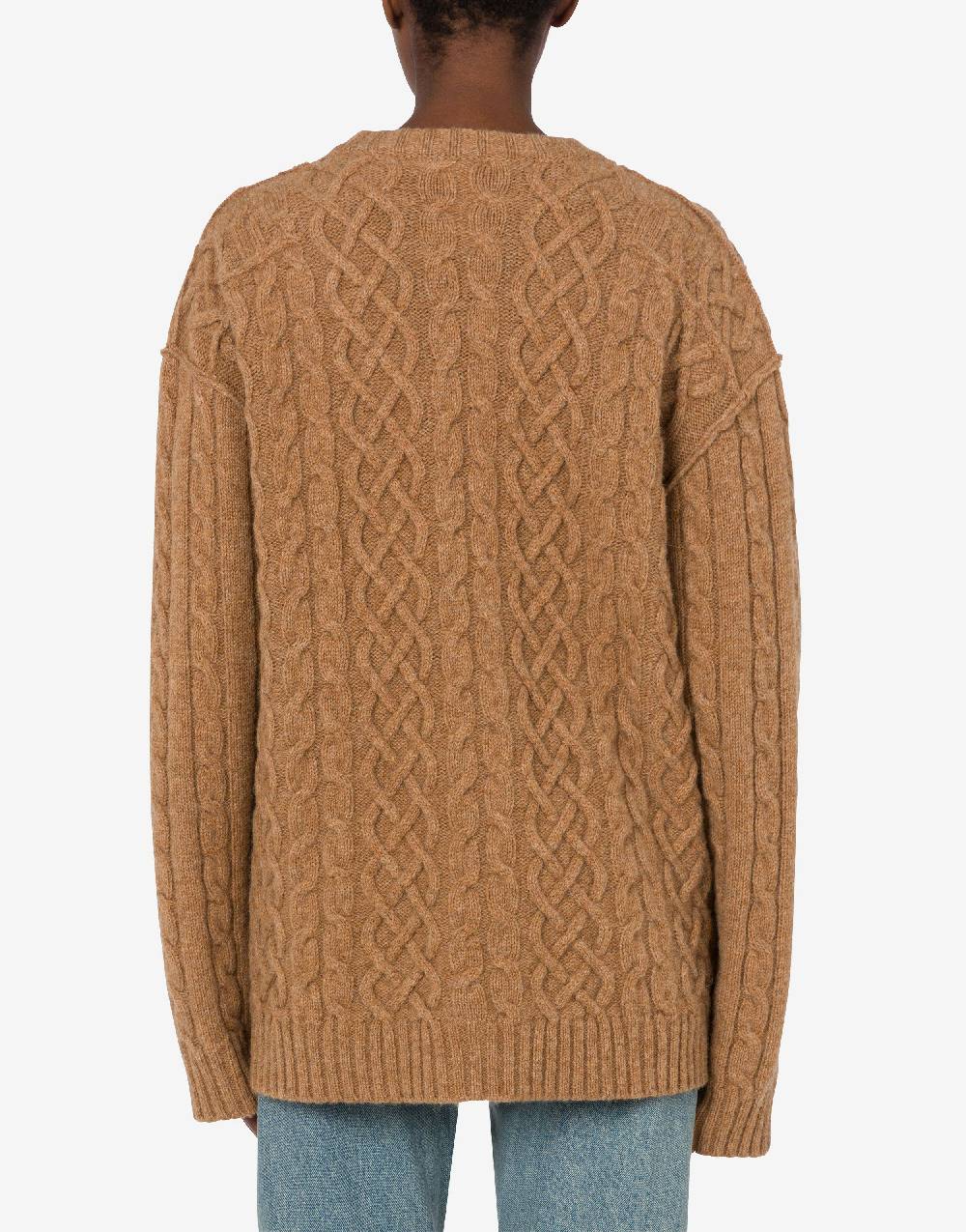 Love Moschino Pullover oversize in shetland Golden M Offerta