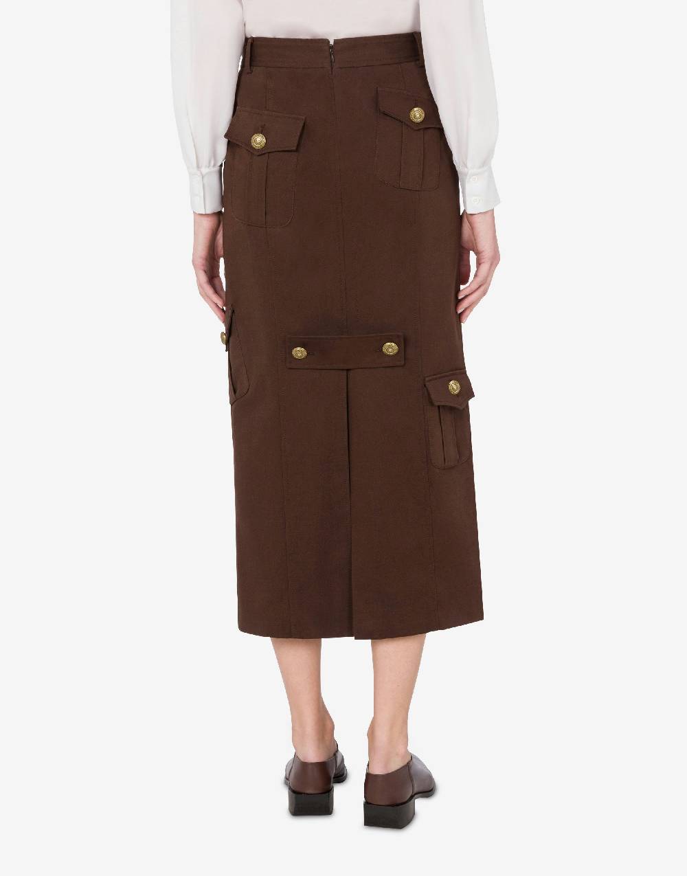 Love Moschino Gonna in gabardina Military Twist Outlet