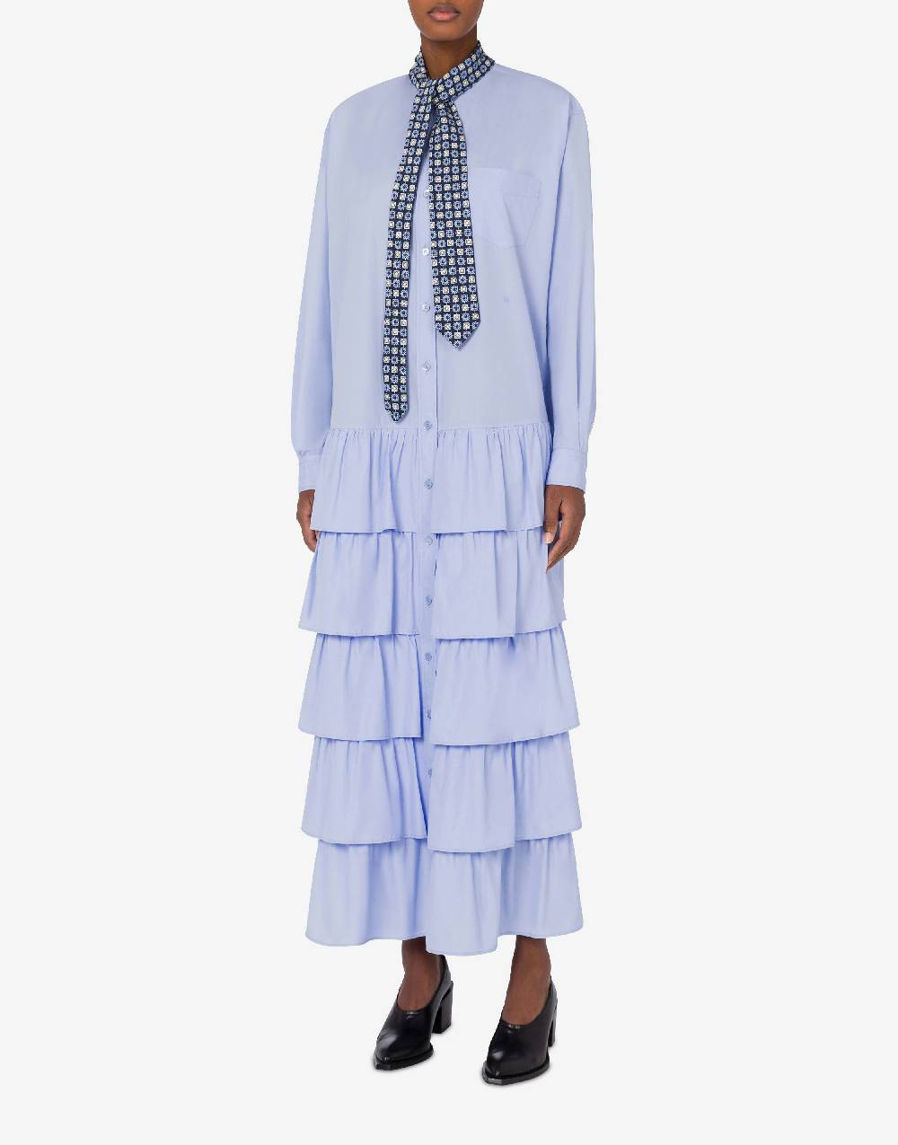 Love Moschino Abito in popeline di cotone Tie Saldi