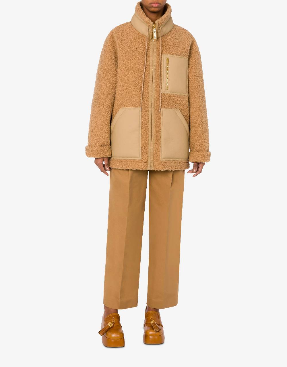 Love Moschino Giacca in tessuto soft con zip Vendita Economica
