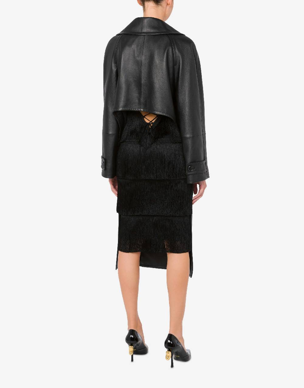Love Moschino Cappotto asimmetrico in nappa Vendite Flash