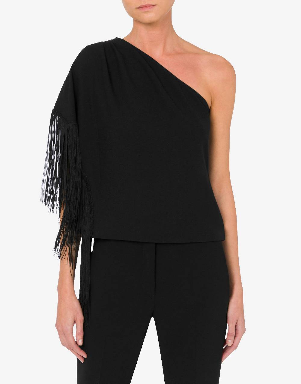 Love Moschino Top monospalla con frange Vendita