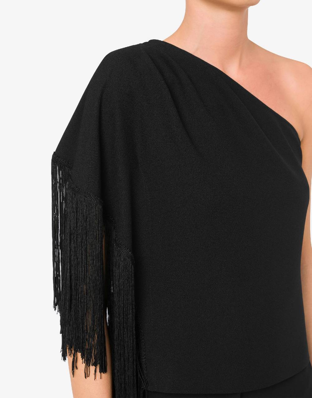 Love Moschino Top monospalla con frange Vendita