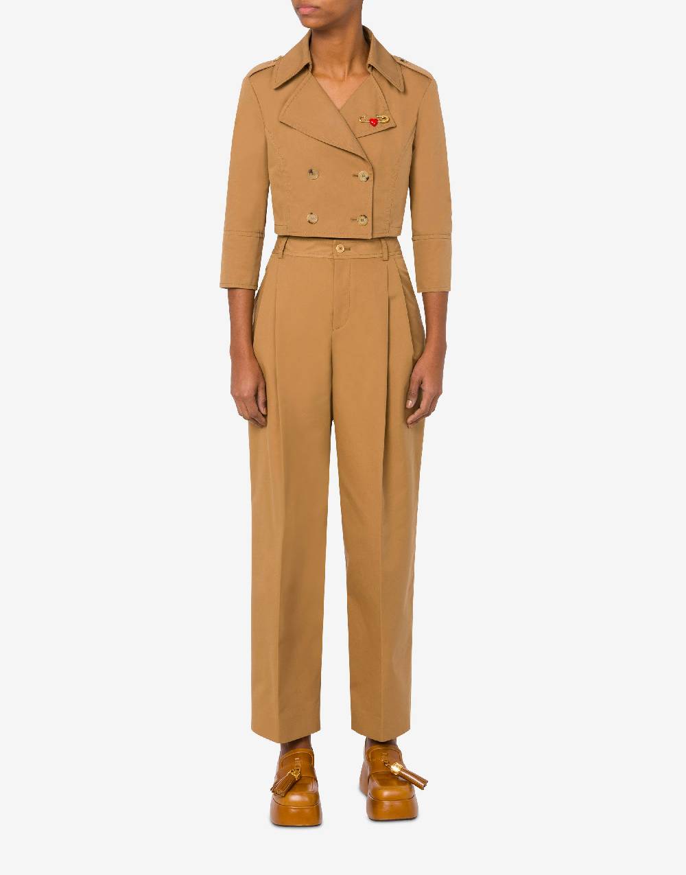 Love Moschino Giacca cropped Heart Safety Pin Negozio