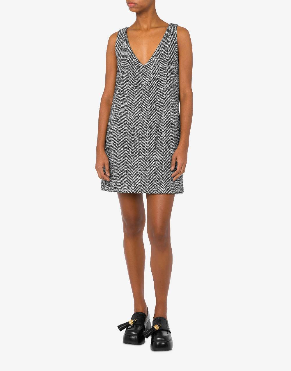 Love Moschino Abito in spigato di misto lana Pezzi Unici