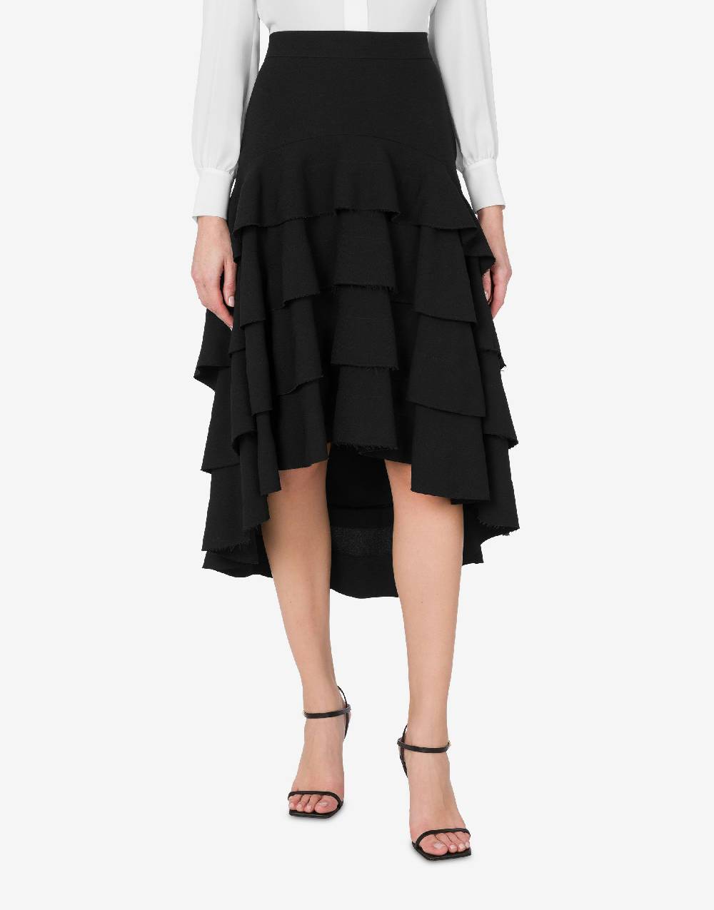Love Moschino Gonna midi in crêpe con ruches Offerta