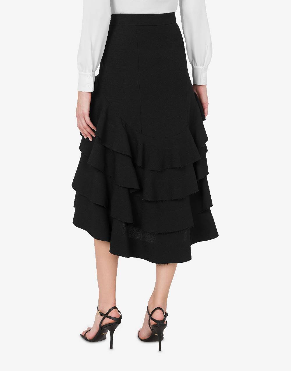 Love Moschino Gonna midi in crêpe con ruches Offerta