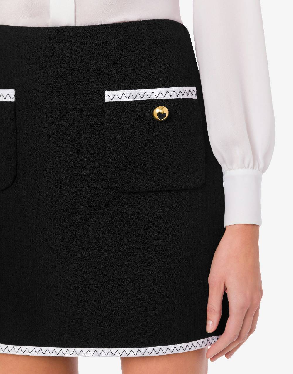 Love Moschino Minigonna Gold Heart Buttons Outlet