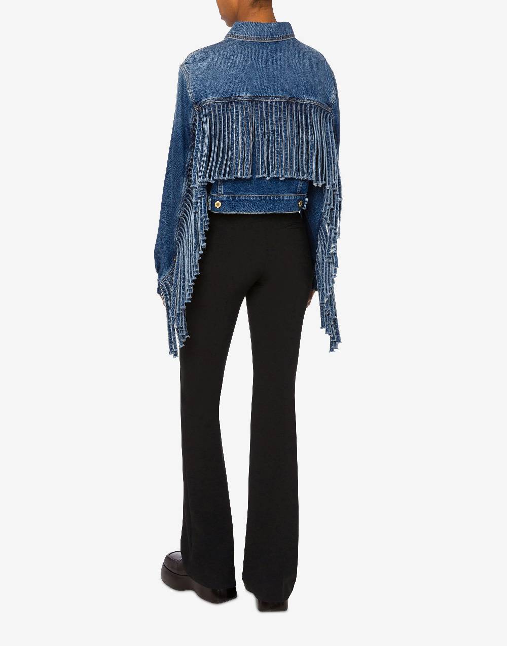 Love Moschino Giacca cropped con frange Hotsell