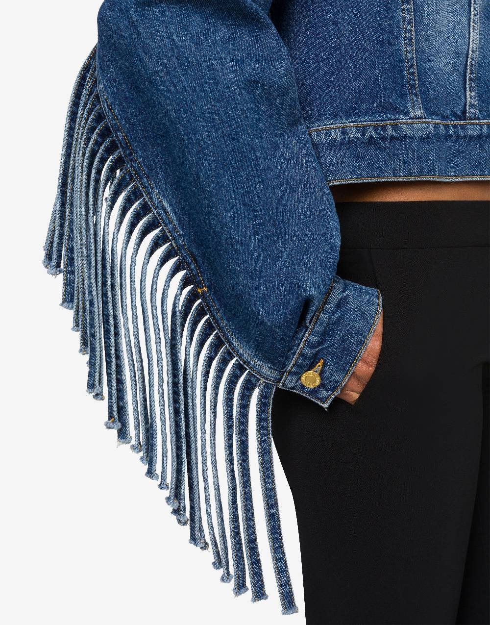Love Moschino Giacca cropped con frange Hotsell