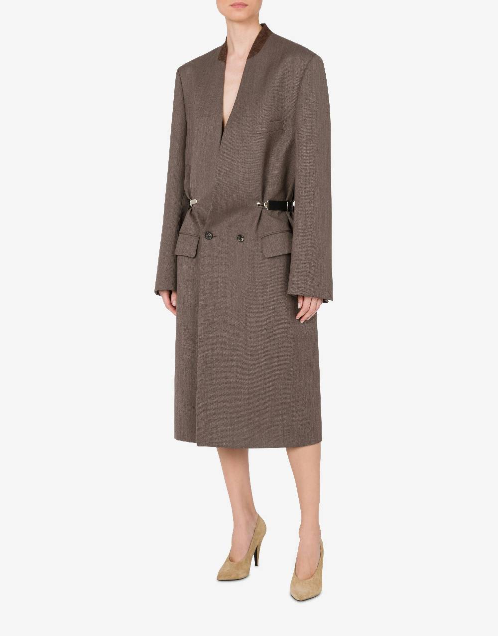 Love Moschino Cappotto in tela di lana Nuova