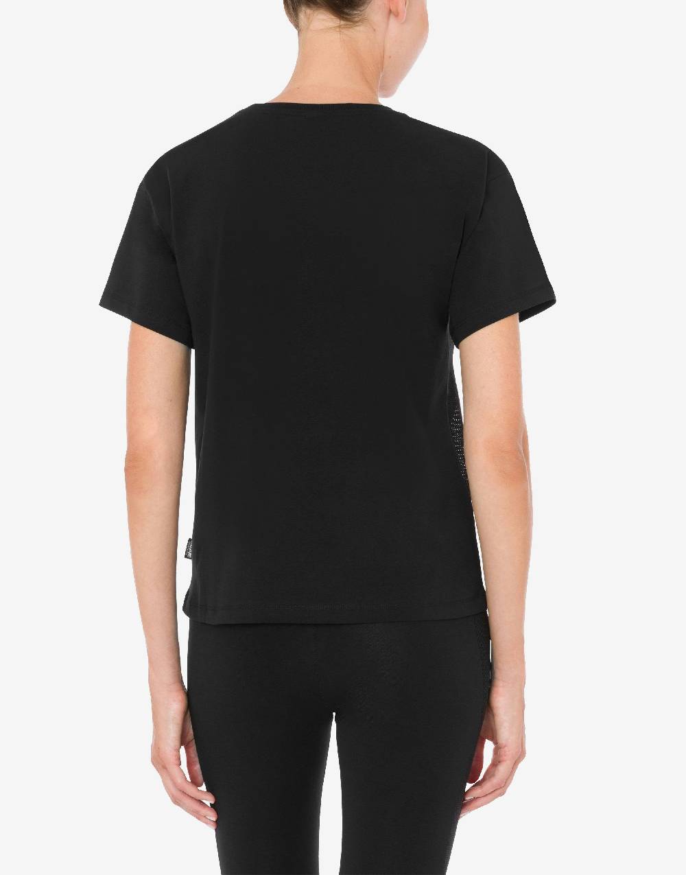 Love Moschino T-shirt in jersey stretch Mesh Logo Nuovo