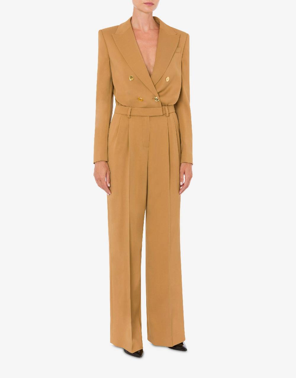 Love Moschino Tuta in diagonale di viscosa stretch Gold Buttons Vendite Flash