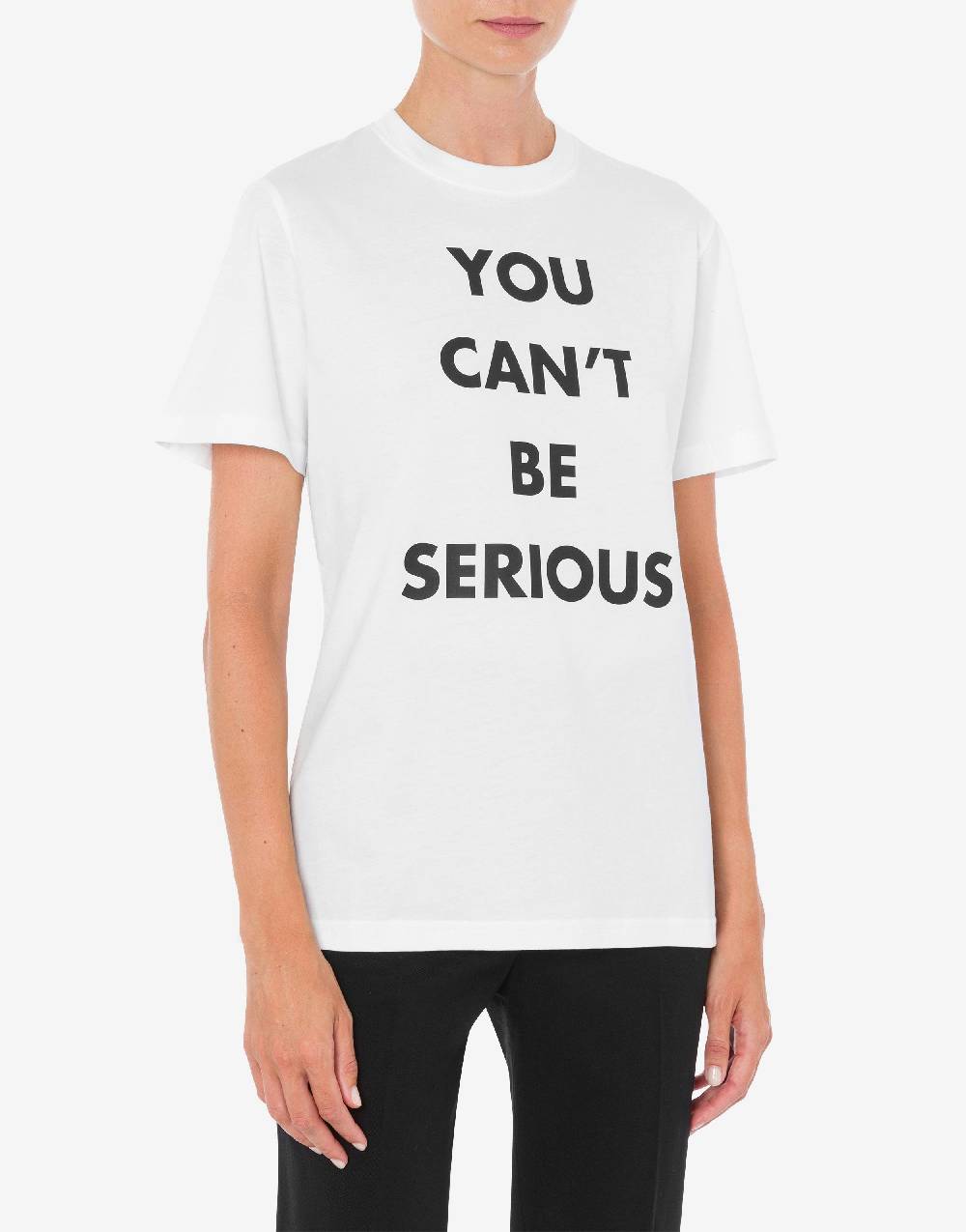 Love Moschino T-shirt in jersey organico You Can't Be Serious Qualità Garantita
