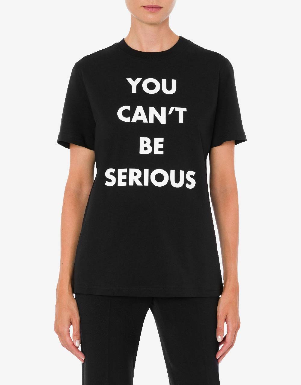 Love Moschino T-shirt in jersey organico You Can't Be Serious Presa