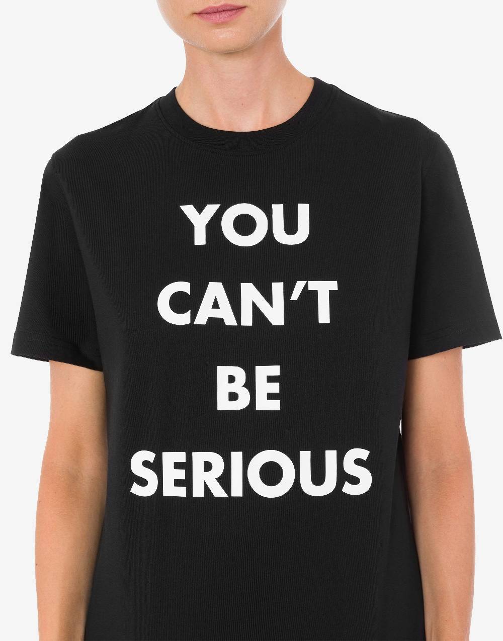 Love Moschino T-shirt in jersey organico You Can't Be Serious Presa