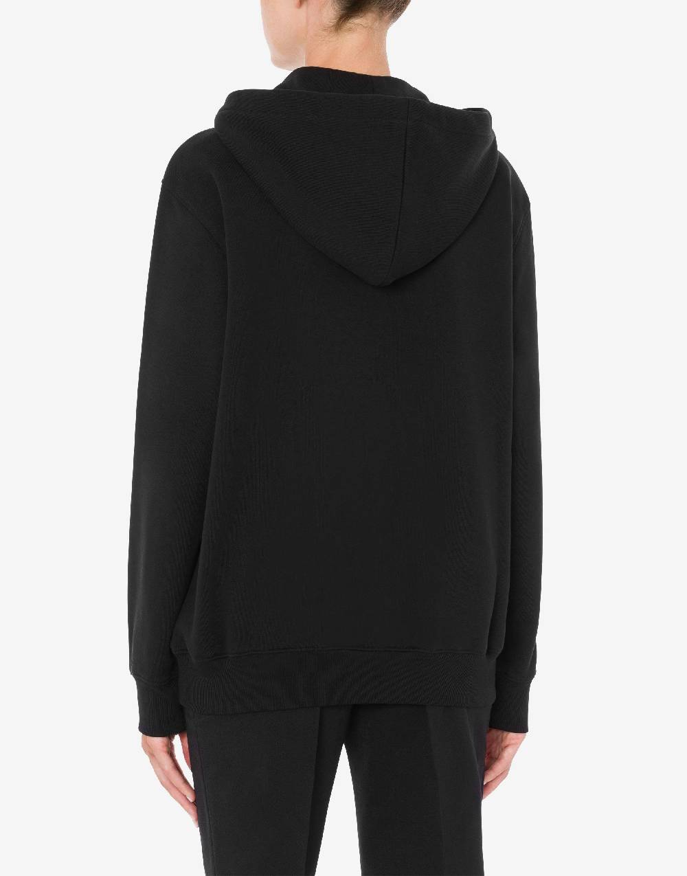 Love Moschino Felpa con cappuccio e zip Drawn Teddy Bear Sconto