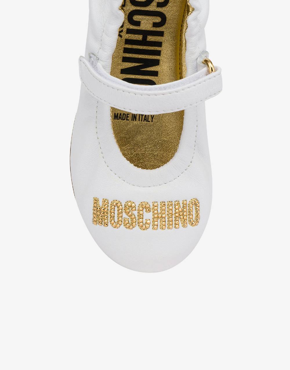 Love Moschino Ballerine in nappa Studded Logo Nuovo