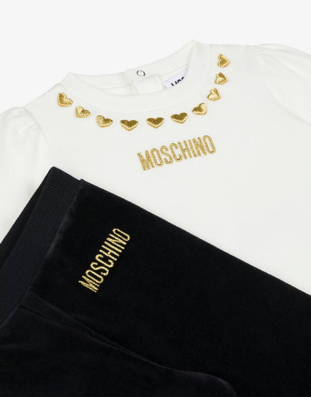 Love Moschino Completo tuta in felpa Gold Hearts Spedizione Gratuita
