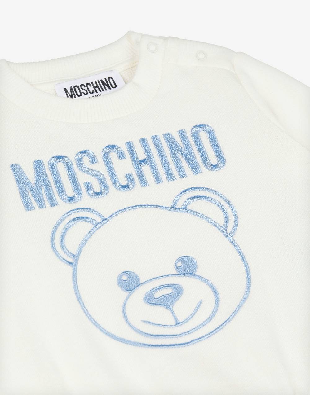 Love Moschino Felpa in cotone Teddy Embroidery Consegna Veloce