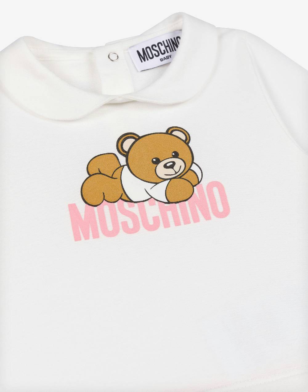 Love Moschino Tutina in cotone organico Teddy Logo Fino al 65% di sconto