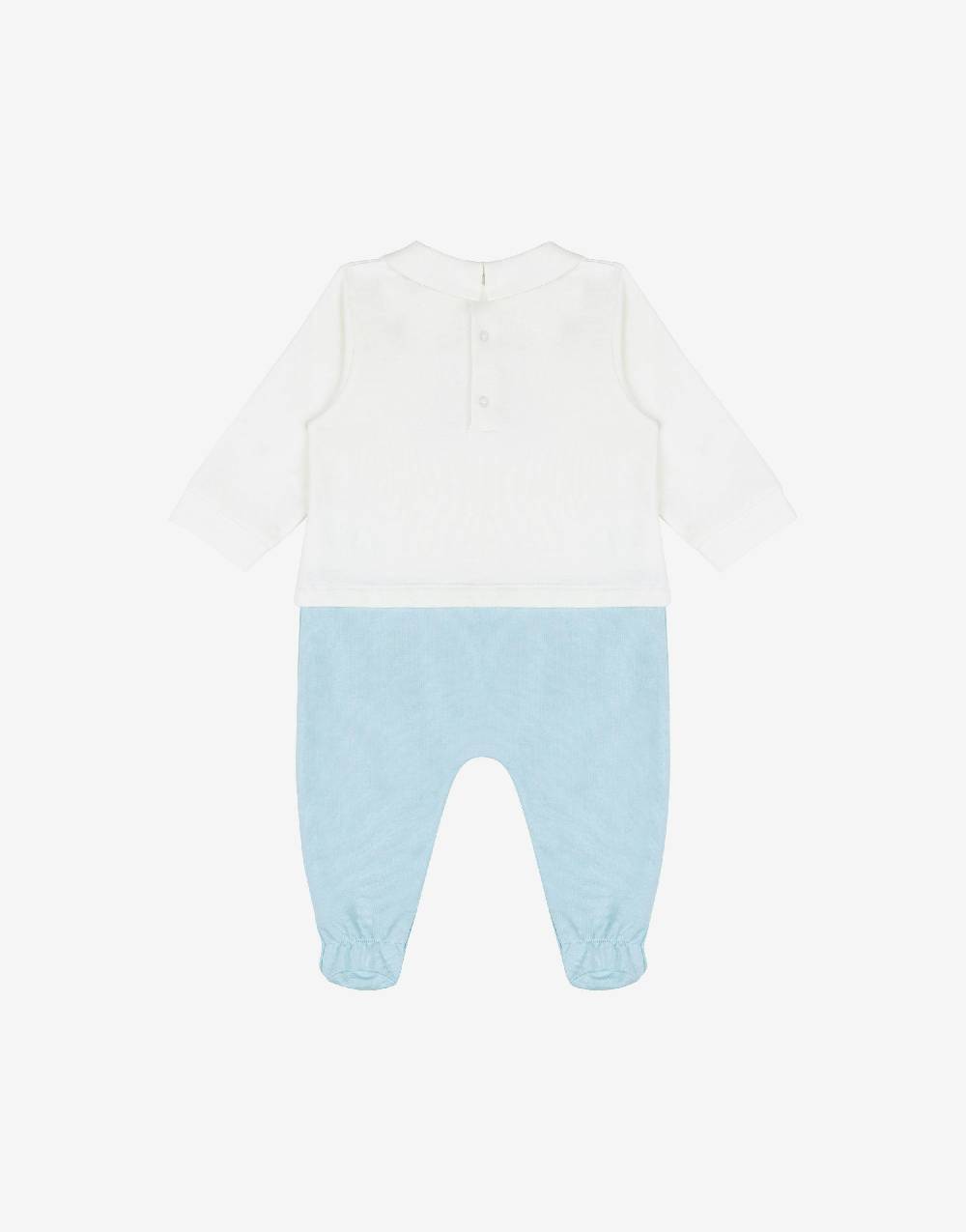 Love Moschino Tutina in cotone organico Teddy Logo In Vendita