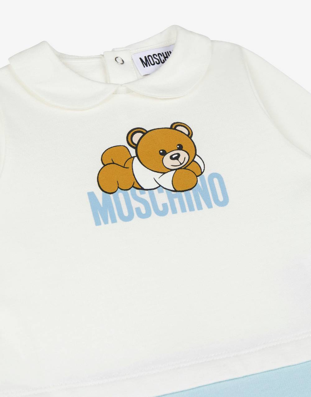 Love Moschino Tutina in cotone organico Teddy Logo In Vendita