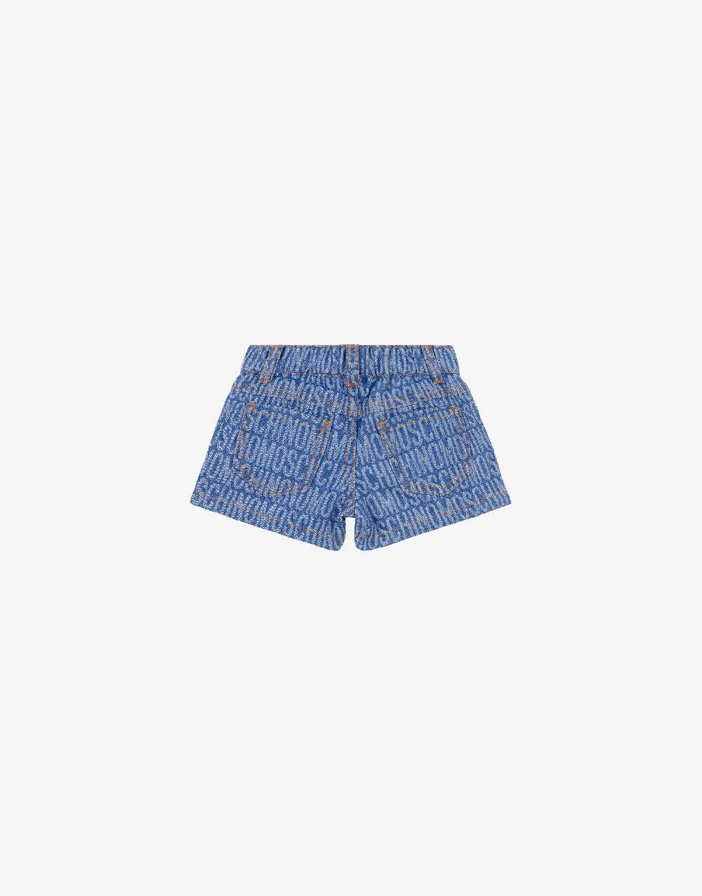 Love Moschino Short in denim Allover Logo In Linea